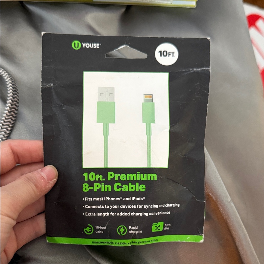 10ft Green Premium 8-Pin Cable